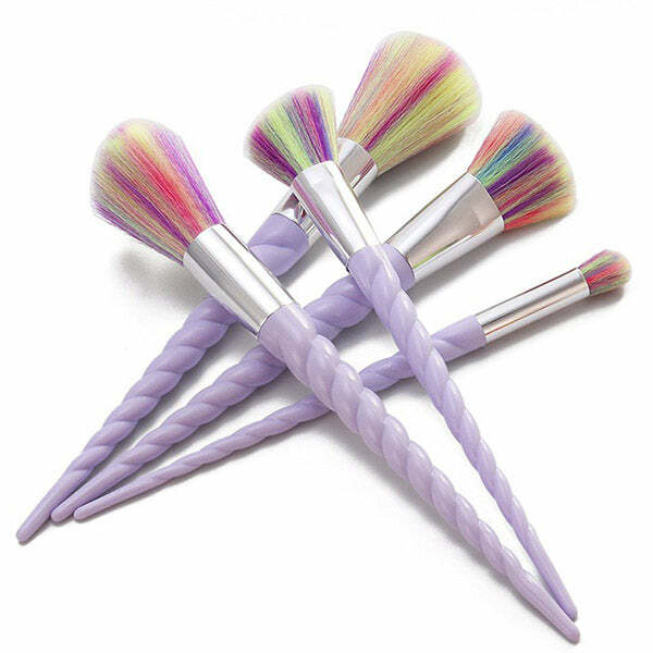 Y2K Fashion Unicorn Makeup Brush Set - 2000s Aesthetic Beauty Tools