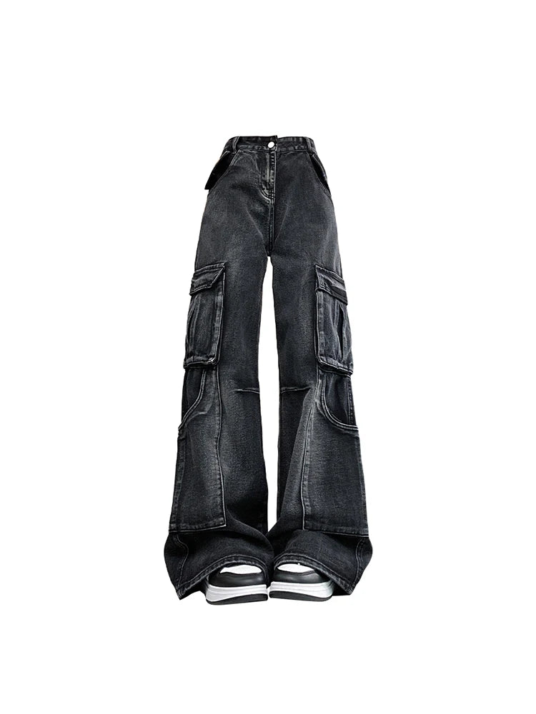 Y2K Fashion Urban Utility Cargo Jeans - Trendy 2000s Style Pants