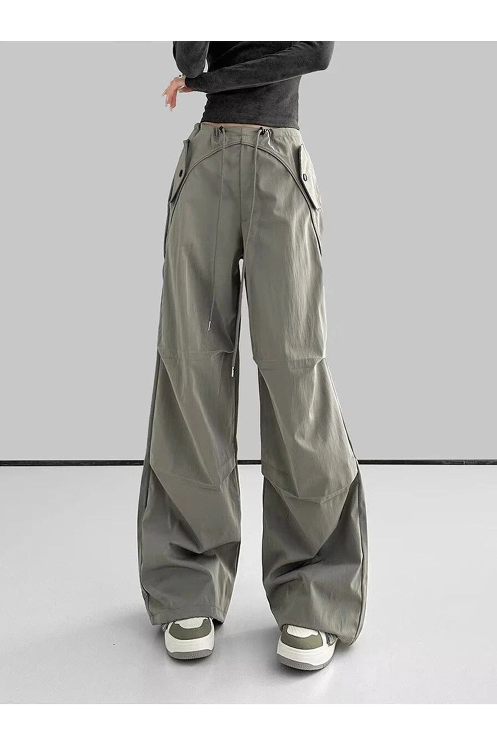 Y2K Fashion Urban Utility Wide-Leg Cargo Pants for Trendy Outfits