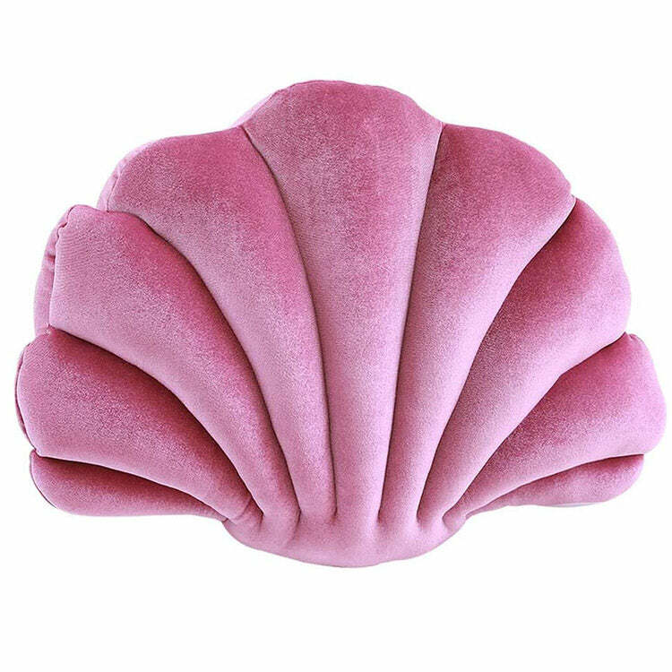 Y2K Fashion Velvet Shell Decoration Pillow - Trendy 2000s Aesthetic