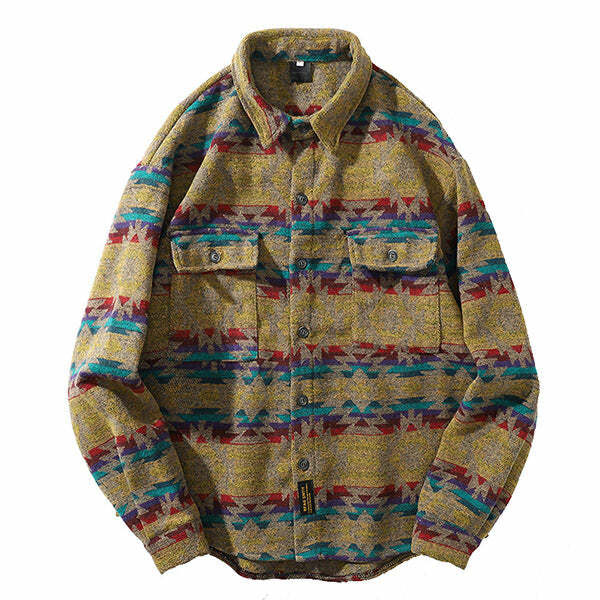 Y2K Fashion Vintage Flannel Shirt - Retro 2000s Style Essential