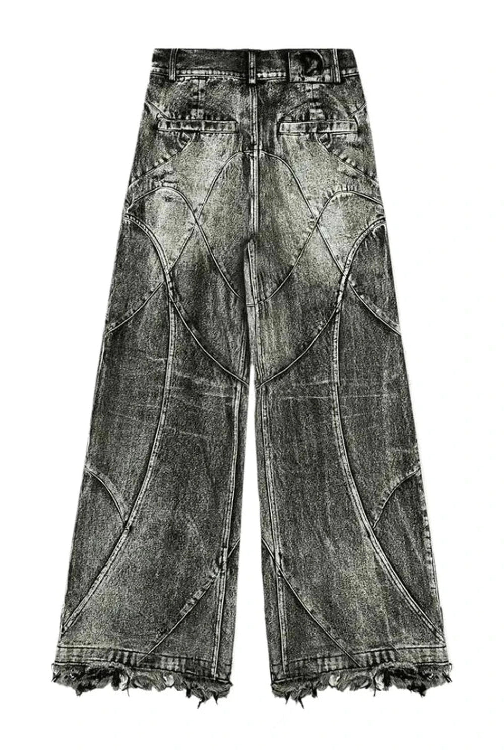 Y2K Fashion Vintage Washed Patchwork Jeans - Retro 2000s Style