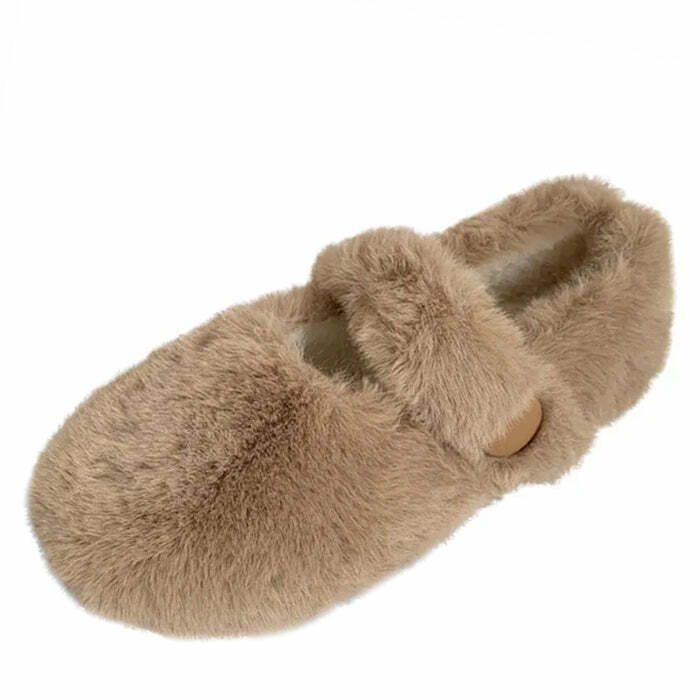 Y2K Fashion Warm Sheepskin Ballet Flats - Trendy 2000s Style Footwear