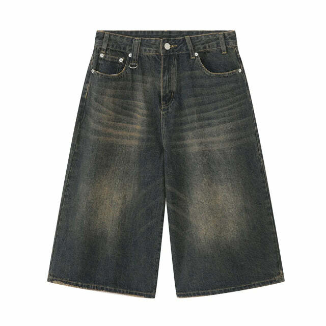 Y2K Fashion Wash Me Out Baggy Denim Shorts - Retro 2000s Style