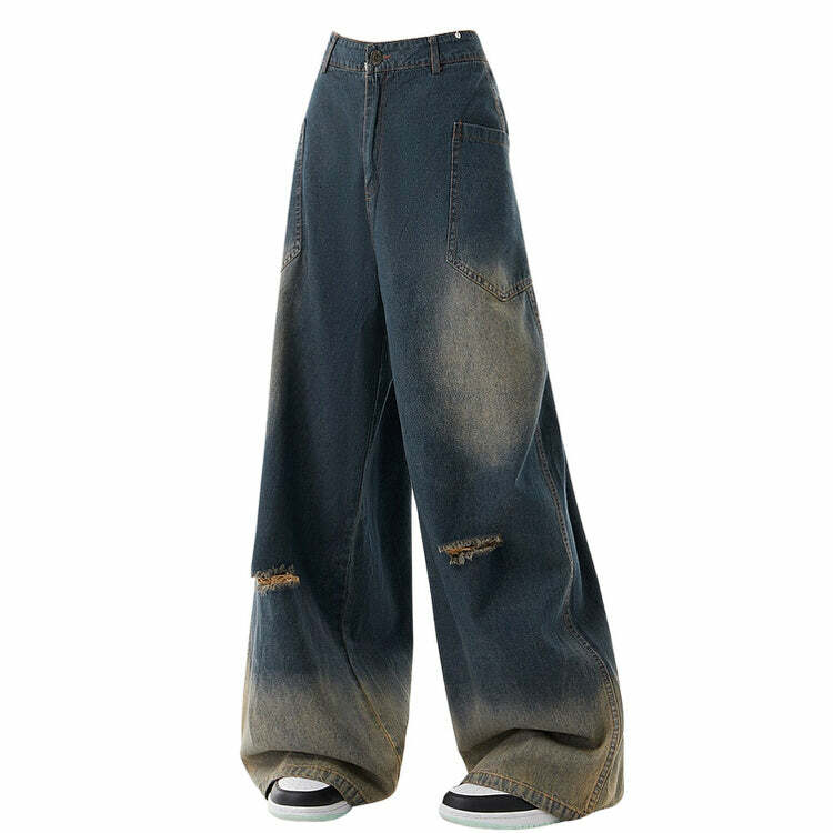 Y2K Fashion Wide Leg Jeans: Retro 2000s Style for Trendy Outfits