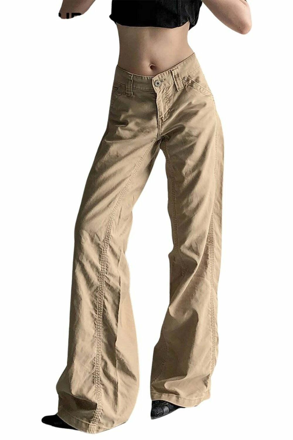 Y2K Fashion Wide-Leg Utility Cargo Pants - 2000s Style Trendy Look