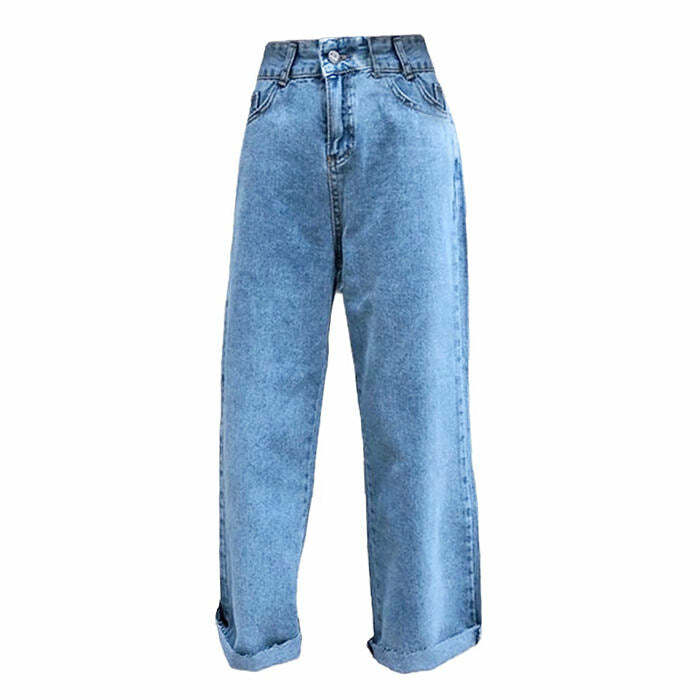 Y2K Fashion Young & Single Crop Jeans - Trendy 2000s Style Denim