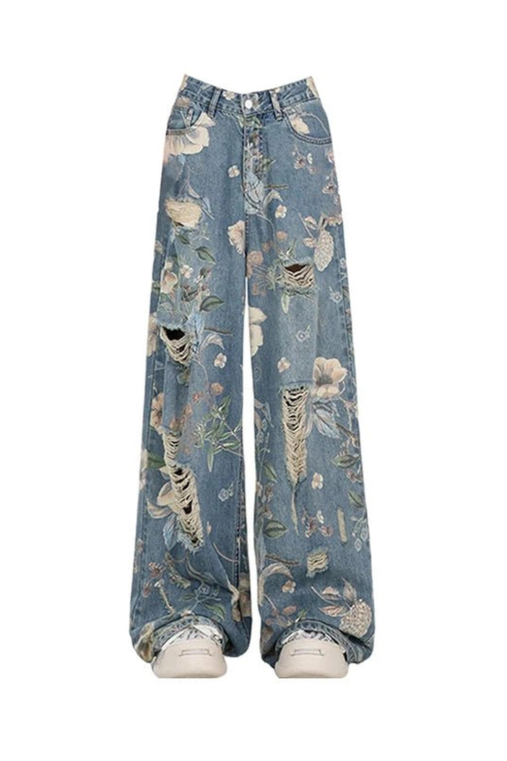 Y2K Floral Wide-Leg Jeans: Embrace 2000s Fashion with Retro Style