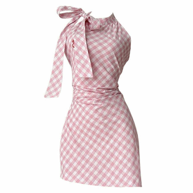 Y2K Gingham Picnic Dress - Trendy 2000s Style for Effortless Aesthetic