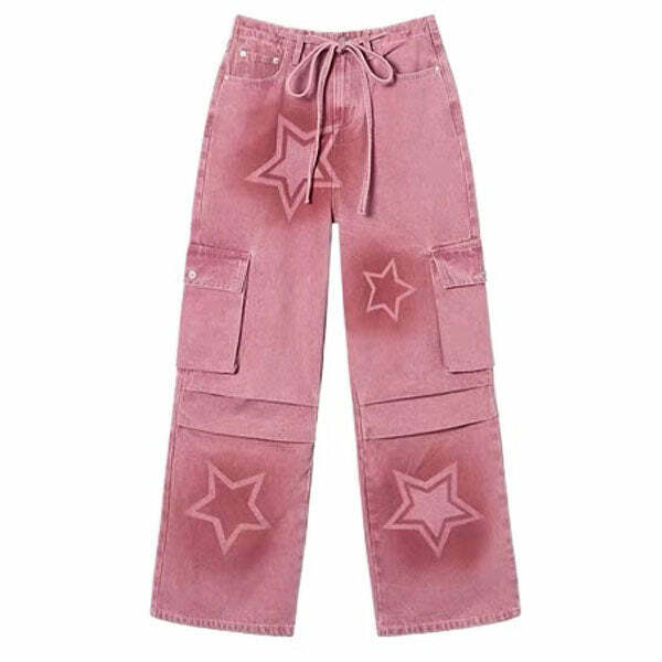 Y2K Graffiti Star Jeans: Trendy 2000s Fashion for a Bold Look