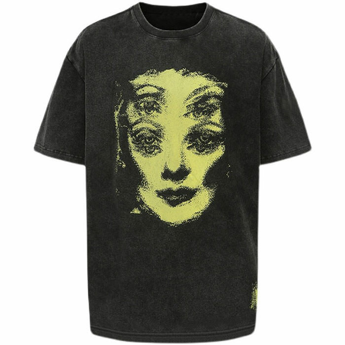 Y2K Grunge Ghost Face Graphic T-Shirt - 2000s Fashion Aesthetic Top