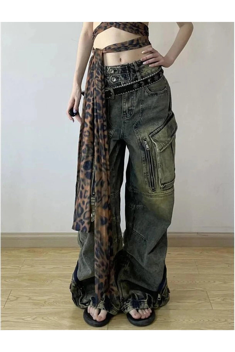 Y2K Grunge Oversized Cargo Pants - Trendy 2000s Style for Women