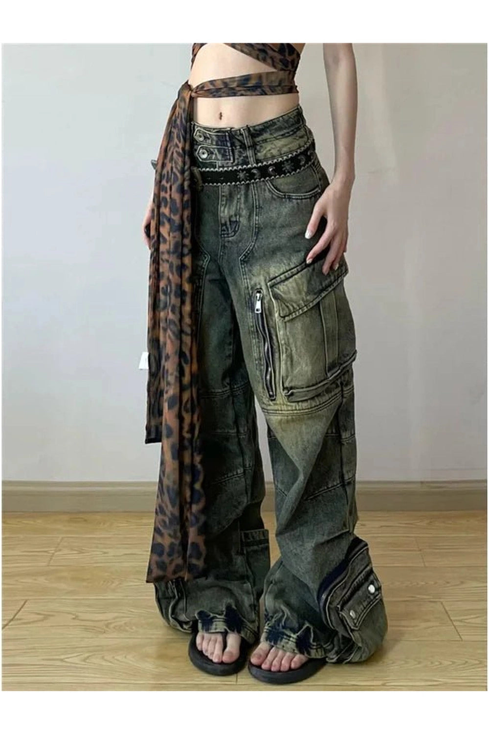 Y2K Grunge Oversized Cargo Pants - Trendy 2000s Style for Women