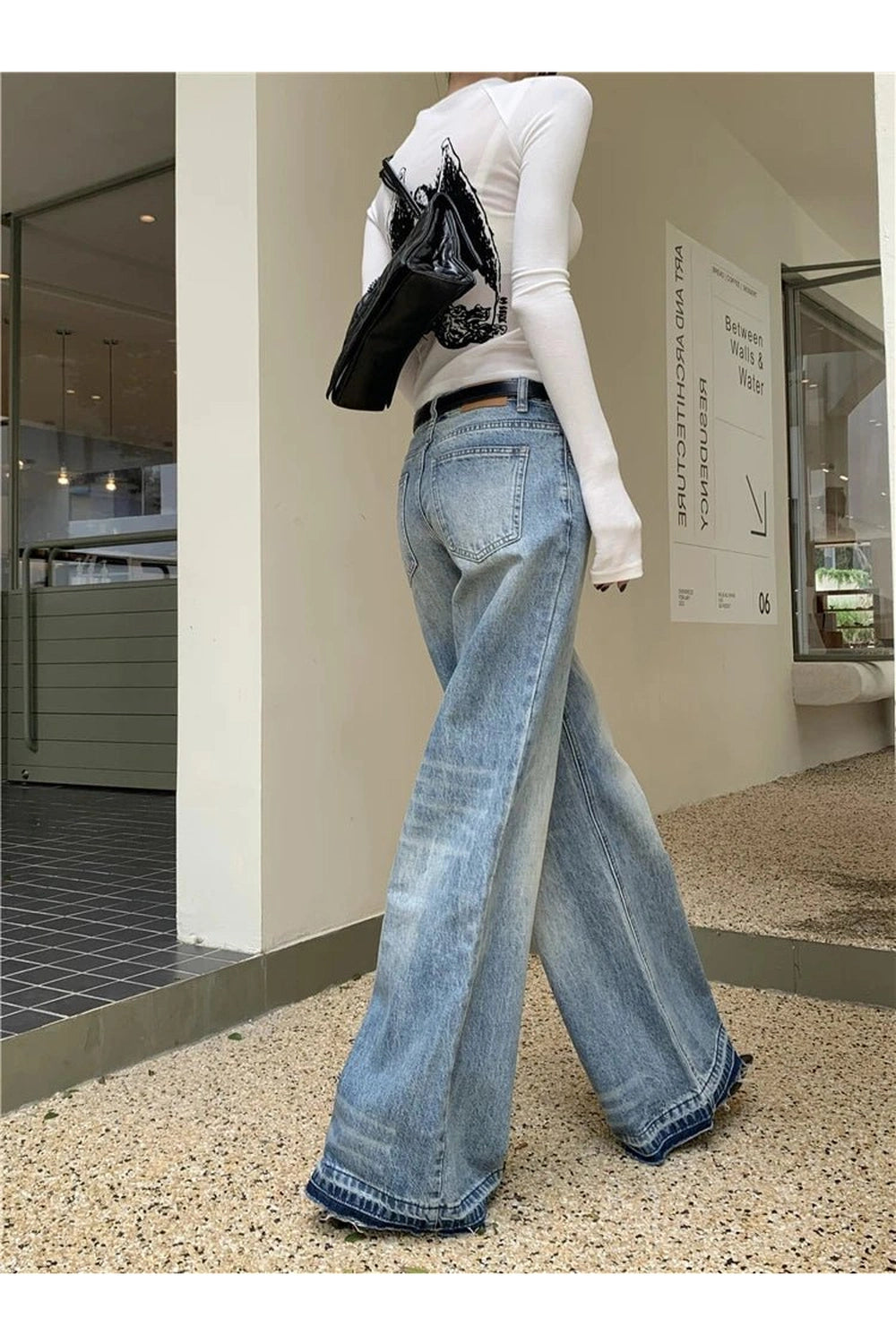 Y2K High-Waisted Wide-Leg Jeans - Retro 2000s Fashion Statement