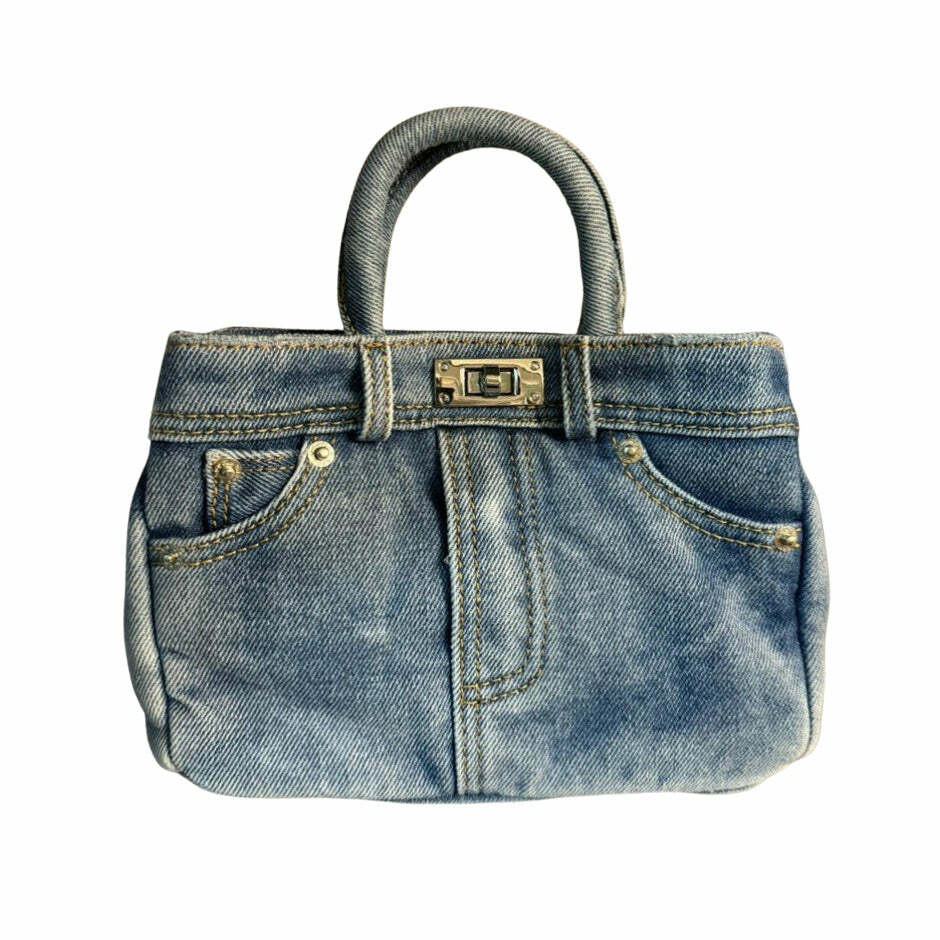 Y2K Mini Handbag with Blue Jeans Aesthetic - Trendy 2000s Style