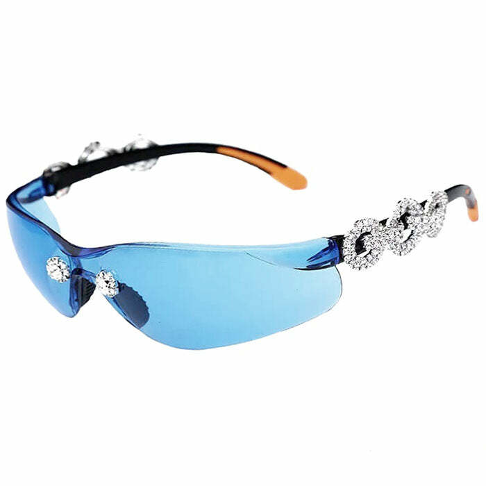 Y2K Rhinestone Sunglasses: Trendy 2000s Fashion Accessory for Y2K Aesthetic