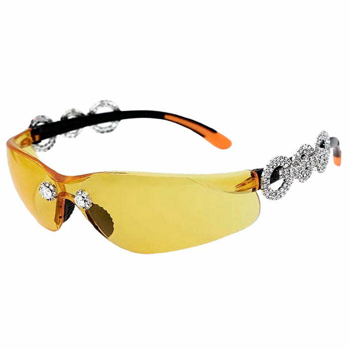 Y2K Rhinestone Sunglasses: Trendy 2000s Fashion Accessory for Y2K Aesthetic