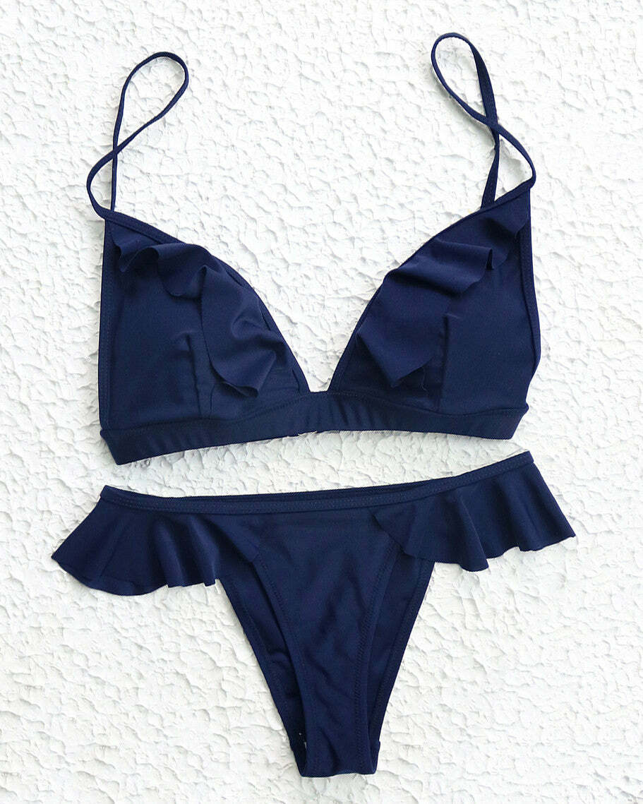 Y2K Ruffle Bikini Set - Trendy 2000s Style Swimwear for Summer Vibes