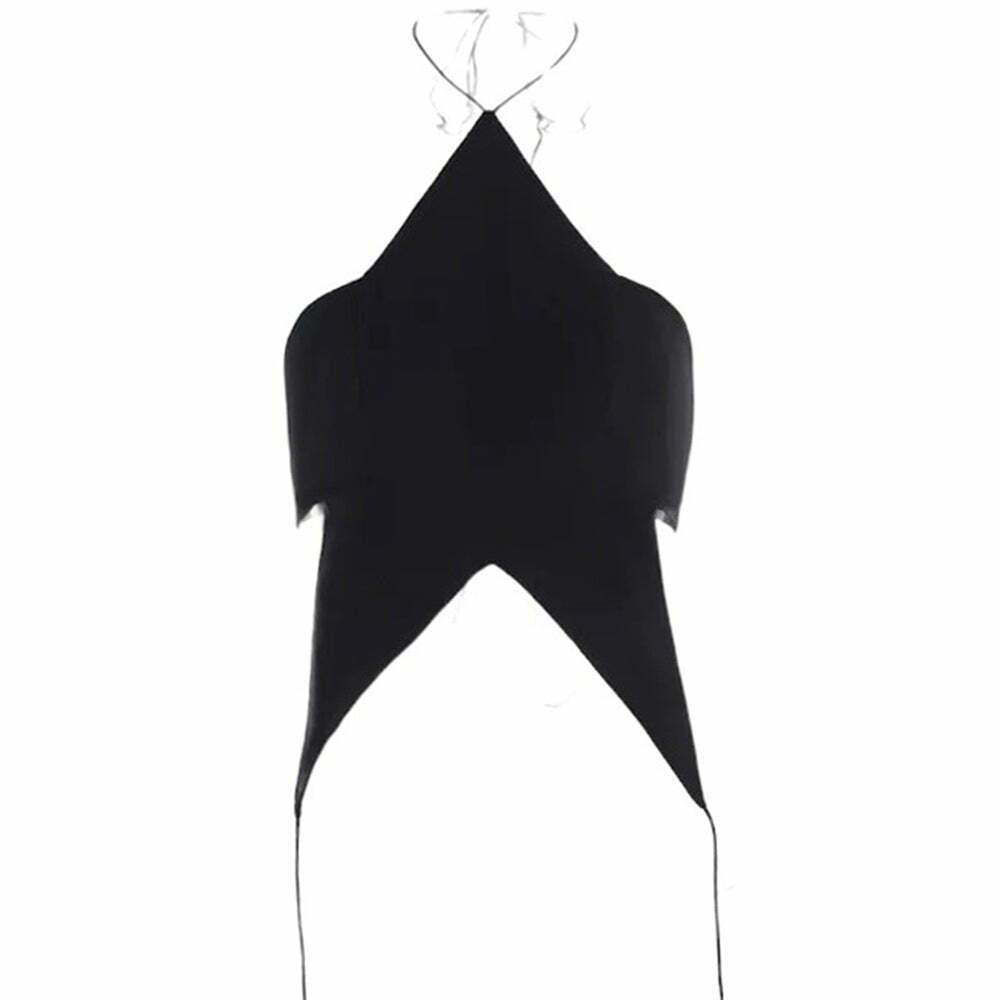 Y2K Star-Shaped Backless Top: Trendy 2000s Fashion Aesthetic Piece