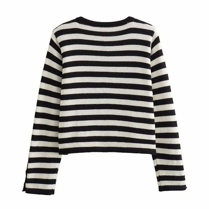 Y2K Striped Cardigan: Vintage 2000s Fashion Essential for Trendy Outfits