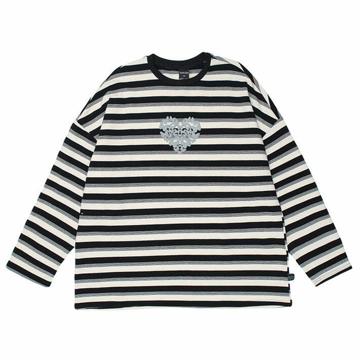 Y2K Striped Long Sleeve Tee - Retro 2000s Fashion Essential