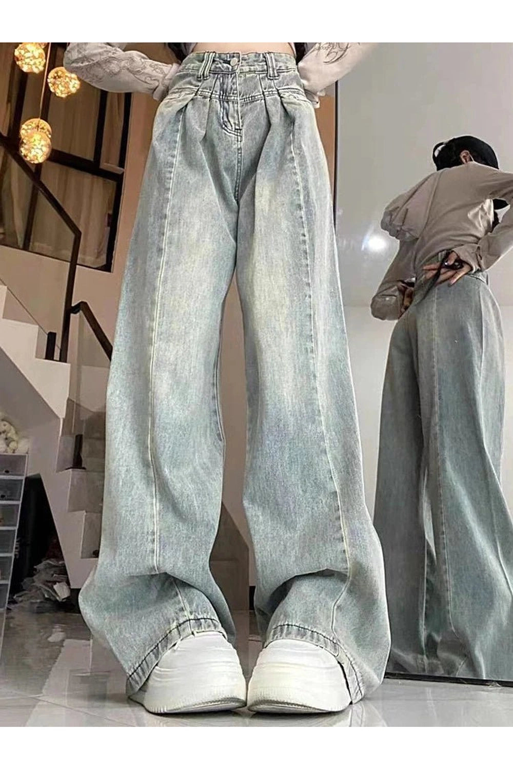 Y2K Ultra Wide-Leg Baggy Jeans - Trendy 2000s Fashion Statement