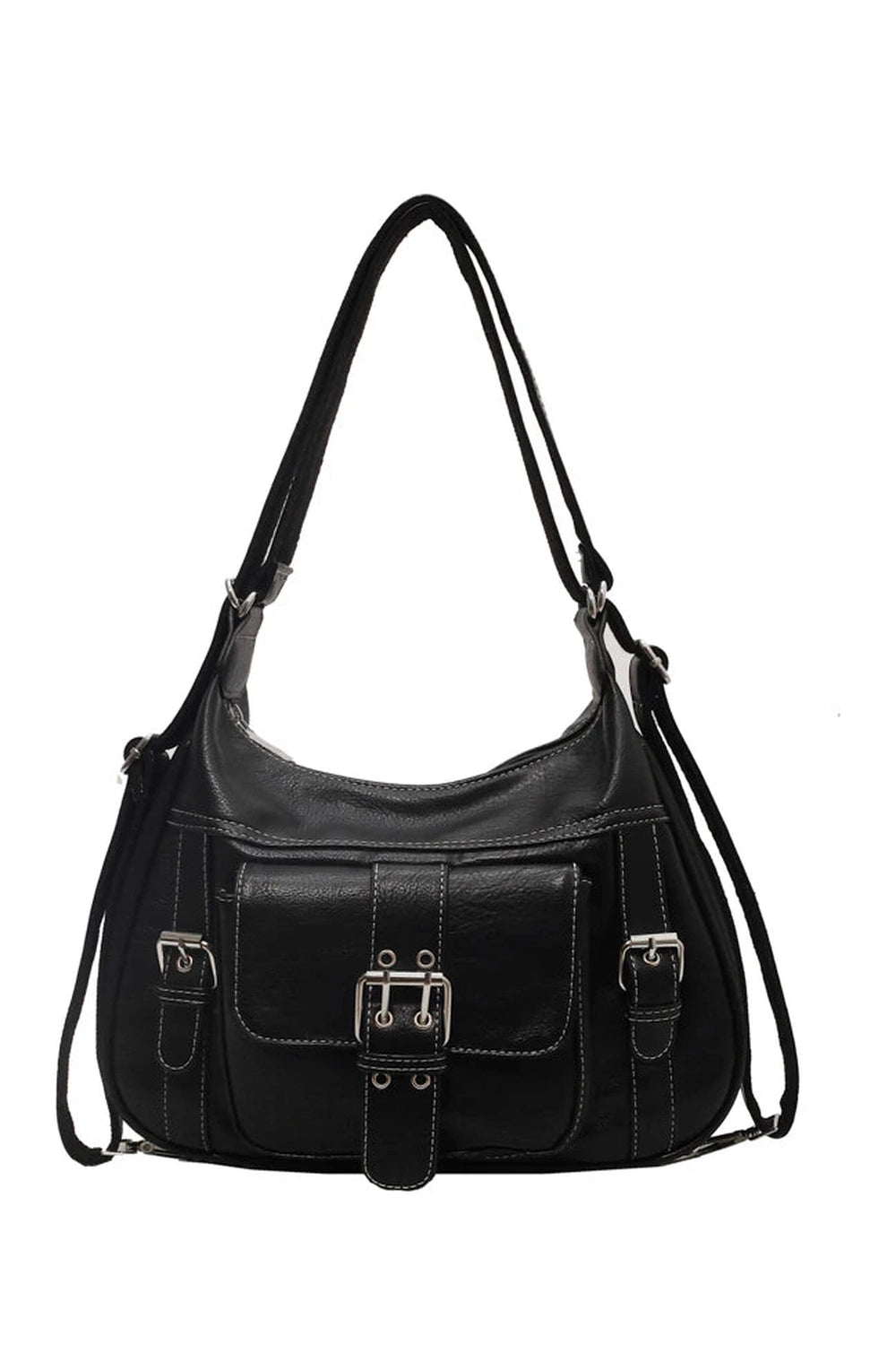 Y2K Vintage Buckled Satchel Bag - Trendy 2000s Fashion Accessory