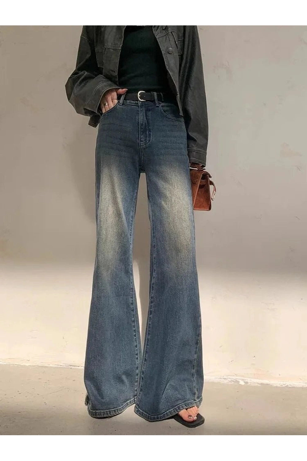 Y2K Vintage Horizon Flare Jeans - Retro 2000s Fashion Statement