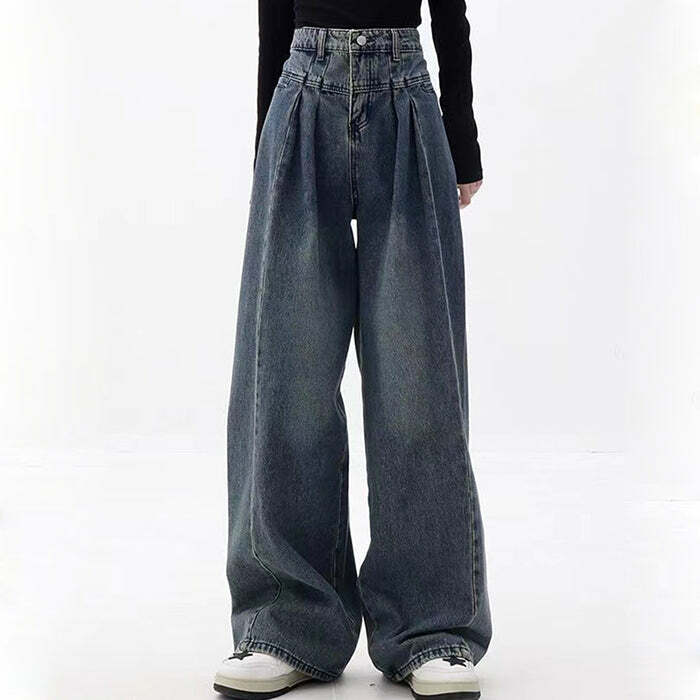 Y2K Vintage Wide Leg Jeans: Embrace 2000s Fashion with Retro Style