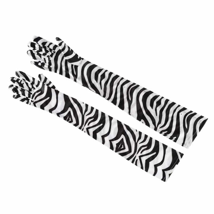 Zebra Pattern Y2K Gloves - Trendy 2000s Fashion Accessory for Stylish Looks